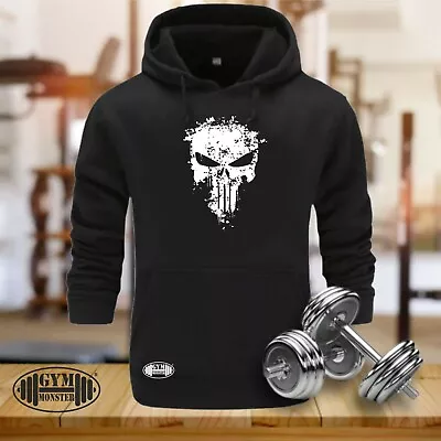 Buy Skull Hoodie Gym Clothing Bodybuilding Training Workout Exercise Fitness MMA Top • 20.99£