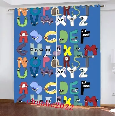 Buy Alphabet Lore Kids Bedroom Curtains Ring Blackout Door Decor UV Protect Gift • 63.24£