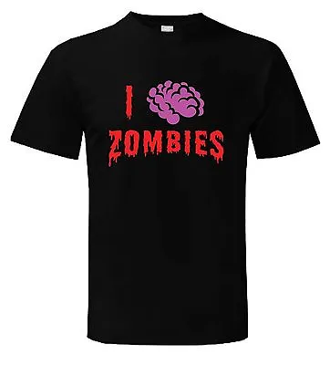 Buy I LOVE ZOMBIES T-SHIRT - Funny  Night Of The Living Dead Goth  Zombie Halloween • 14.95£