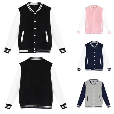 Buy Unisex Baseball Jacket Varsity College Uniform Women Sport Coat Mens Outwear Top • 12.99£