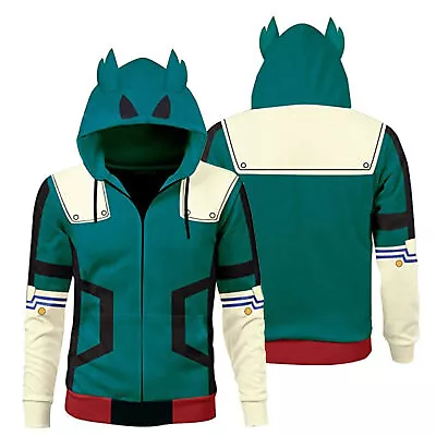 Buy Adult Kids My Hero Academia Hoodie Midoriya Izuku Cosplay Jacket Zip Up Coat  • 26.90£
