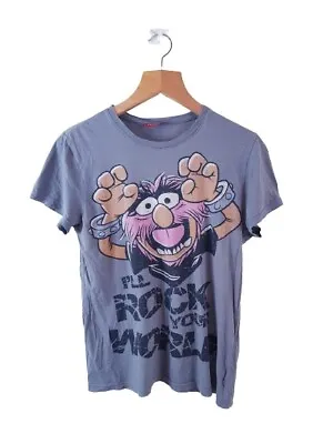 Buy The Muppets Womens Grey Basic T-Shirt Top Size 10/12UK ( Pll Rock Your World ) • 9.71£