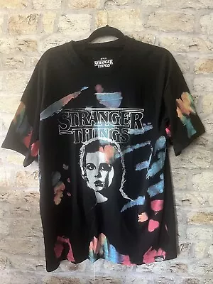 Buy Mens Stranger Things Tie Dye Detail T Shirt Tee Top Eleven Face Size Large • 15£
