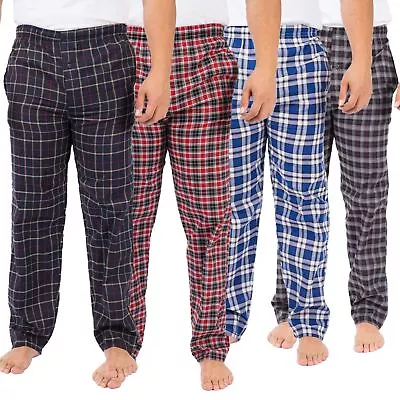 Buy 2 Pack Mens Pyjama Trousers PJ Pants Bottoms Lounge Cotton Woven Check Nightwear • 11.99£