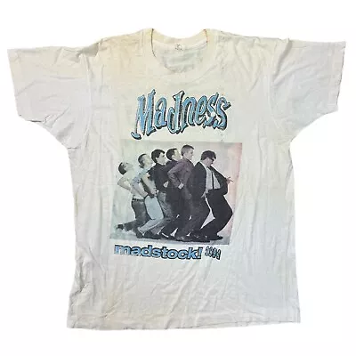 Buy Vintage Madness Madstock 1994 T-Shirt Single Stich Band White Mens 2XL • 99.99£