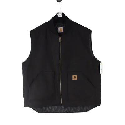 Buy CARHARTT Gilet Jacket Reworked Vintage Lightweight Vest Black Mens | Size Large • 54.99£