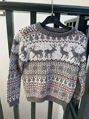 Buy Boys Christmas Fairisle Jumper,By NEXT, Age 7-8 Years,Worn Once!Great Condition • 8£