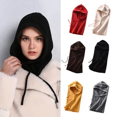 Buy Autumn Women Winter Beanie Hat Knitted Hooded Scarf Balaclava Windproof Warm Cap • 15.19£