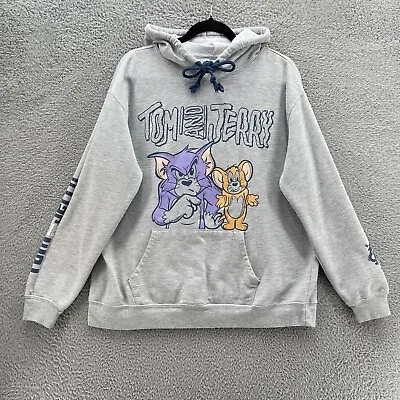 Buy Tom&Jerry Hoodie Youth Extra Extra Large XXL Grey Fleece Lined Cat Mouse Graphic • 15.05£