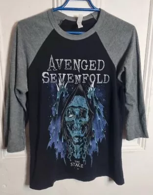 Buy Avenged Sevenfold T Shirt 3/4 Sleeve Rock Metal Band Merch Tee Size Small A7X • 16.30£