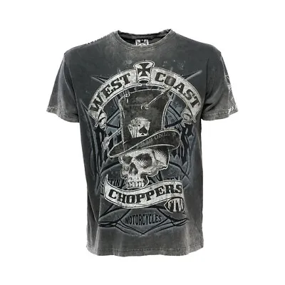 Buy West Coast Choppers Cash Only Tee Black/grey T-shirt **brand New & In Stock** • 28.99£