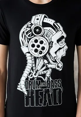 Buy Drum And Bass Head T Shirt Robot Junglist Jungle Massive Amen Dubstep Mens Women • 14.99£