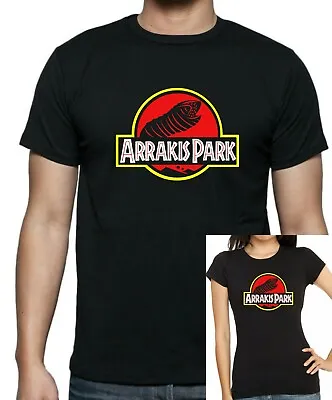 Buy DUNE Arrakis World Sand Worm Jurassic Black Printed T-shirt Ladies Fitted+unisex • 12.99£