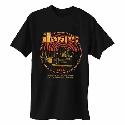Buy Men's The Doors Live '68 Retro Circle Black T-Shirt • 12.95£