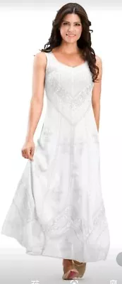 Buy  Holy Clothing Ena Gypsy Hippie Boho Wedding White Womens Maxi Dress  Size S • 74.93£
