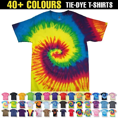 Buy Tie Dye T-Shirt Hand Dyed Top Tye Die Indie Music Festival Vintage Hippy Colours • 9.90£