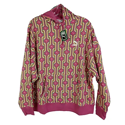 Buy Puma Hoodie Pullover 70s Classics AOP Psychedelic Women XL Dusty Orchid Graphic • 32.82£