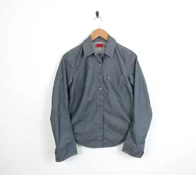 Buy Levi Strauss Red Tab Denim Silver Blue Button Up Shirt Jacket Size Small • 11.54£