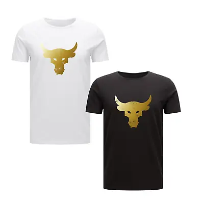 Buy New Men's Project Rock Brahma Top Bull Logo Printed T-shirt The Rock Bull Head • 13.49£