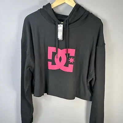 Buy DC Shoes Cropped Hoodie Size XL Womens Black Pink Pullover  • 24.99£