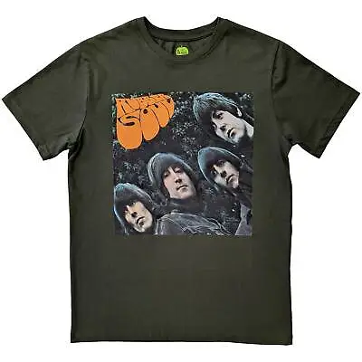 Buy The Beatles T-Shirt Rubber Soul Official Olive Green New • 15.95£