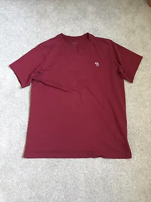 Buy Mens Medium Mountain HARD WEAR Tech T Shirt Crew Neck Short Sleeves Maroon Red • 10£