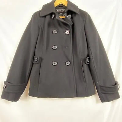 Buy Giacca Women Sz: S Wool Pea Coat/jacket Lined Neutral Black Double Breasted • 26.25£
