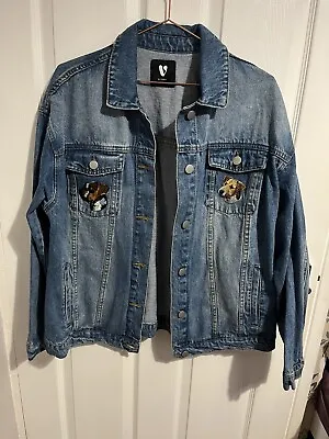 Buy Denim Jacket Size 16 Very Never Worn With 2 Dog Patches • 30£