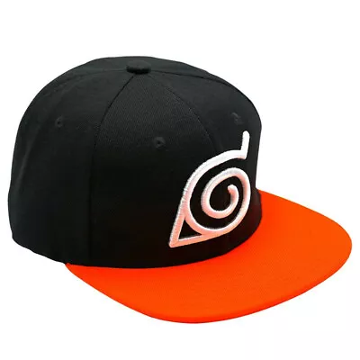 Buy Official Naruto Shippuden Konoha Black Orange Snapback Baseball Cap Hat Bnwt Aby • 17.95£