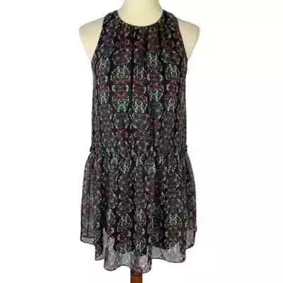 Buy Likely Sleeveless Sheer Fully Lined Floral Geometric Midi Dress Sz 0 Pink Black • 34.98£