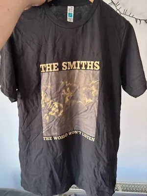 Buy The Smiths T Shirt World Won’t Listen Indie Rock Band Merch Tee Morrissey Size M • 13.30£