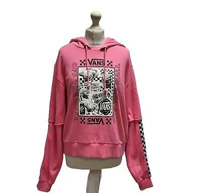 Buy Vans Off The Wall Pink Hoodie Pullover Drawstring Womens UK Size M BB651 • 29.99£