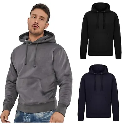 Buy Mens Hoodie Pullover Hooded Sweatshirt Fleece Hoody Plain Heavy Work Top BIGSIZE • 14.99£