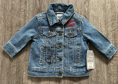 Buy NWT Baby‘s Mickey Mouse Embroidered Denim Jacket By The Disney Store: 3-6m • 4.99£