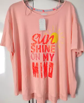 Buy Time To Dream Pj Top Pink Short Sleeve Scoop Neck Sunshine Size 20 22 Bnwt  • 5£