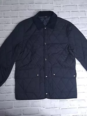 Buy Very Diamond Quilted Popper Jacket Coat Mens Size Uk M Navy Oversized  • 17.50£