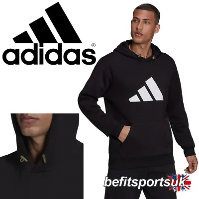 Buy Adidas Mens Hoodie Top Future Icons Hoody Long Sleeve Gym Black • 34.95£