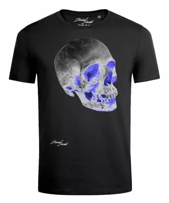 Buy Sinical Saints Blue Neon Skull T Shirt Size Small 38” 100% Cotton Style Marvin • 29£