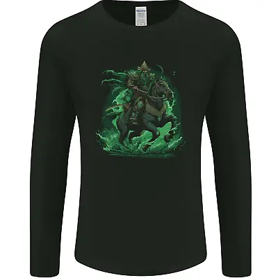 Buy A Fantasy Wizard On Horseback Warlock Magician Mens Long Sleeve T-Shirt • 11.99£