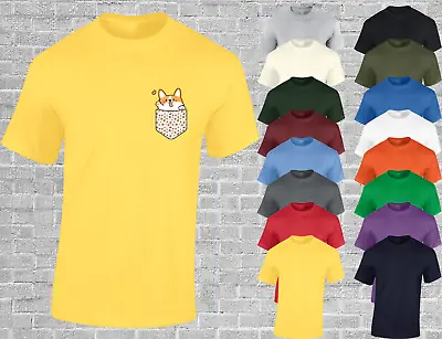 Buy Kawaii Dog Pocket Mens T Shirt Cool Anime Cute Cartoon Animal Fashion Top • 8.99£