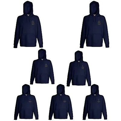 Buy Personalised With Lodge Number Masonic Navy Hoodie XHDS004 • 19.99£