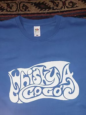 Buy Blue Graphic Skater Streetwear Tshirt 'Whiskey A Go-go' Mens XL Tee • 1.99£