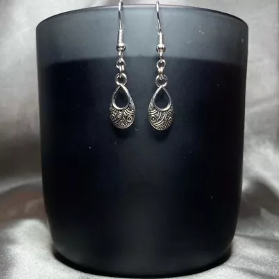 Buy Handmade Silver Boho Teardrop Earrings Gothic Gift Jewellery Fashion Accessory • 4£