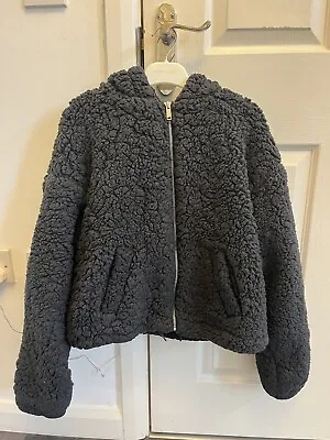 Buy New Look Ladies Grey Hooded Zip Fleece Jacket Size S Small Worn Once • 13.99£