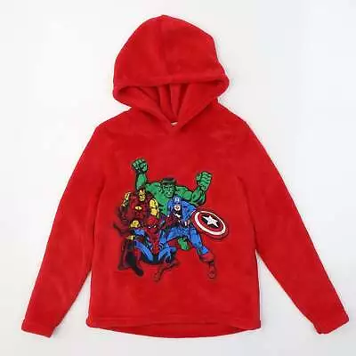 Buy Marvel Comics Boys Red Polyacrylate Fibre Pullover Hoodie Size 9 Years - The Ave • 5.75£