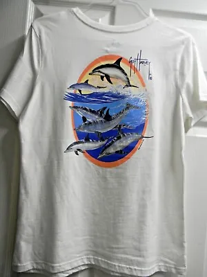 Buy Guy Harvey Wmn's , Med., Bright White, Dolphin Graphic, Short Sleeve T-Shirt NWT • 20.23£