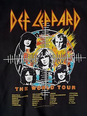 Buy DEF LEPPARD The World Tour2023 OFFICIAL HOODIE Heavy Metal THIN LIZZY Whitesnake • 33.99£