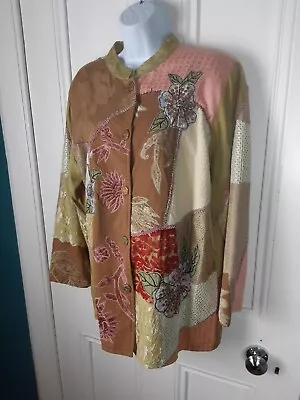 Buy Indigo Moon Ladies Patchwork Tapestry Jacket Size Large  Multi-coloured • 12.50£