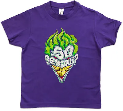 Buy WHY SO SERIOUS Kids Boys T-Shirt Batman Gotham TV City Dark Wayne Knight Joker • 17.99£