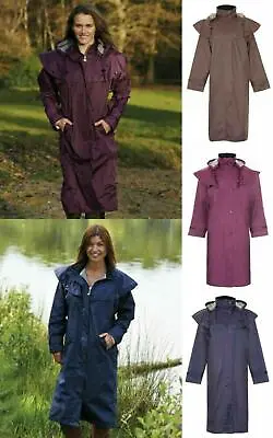 Buy Ladies Long Full Length Waterproof Riding Rain Jacket Country Coat With Cape • 34.95£